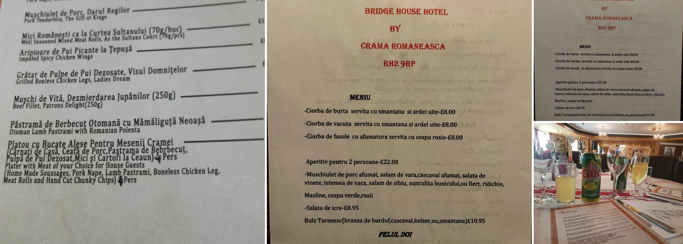 Crama Romaneasca Menu