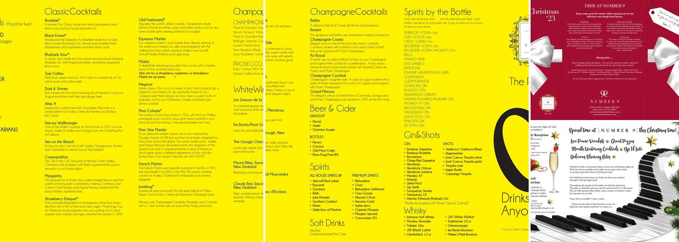 Number 9 The Piano Bar (Urban9) Menu