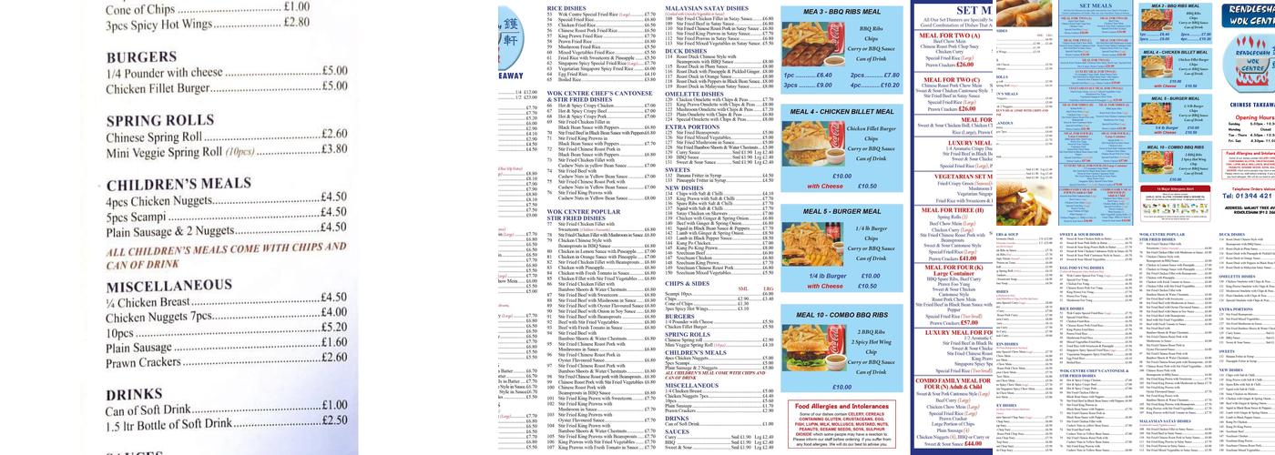 Rendlesham Wok Centre Menu