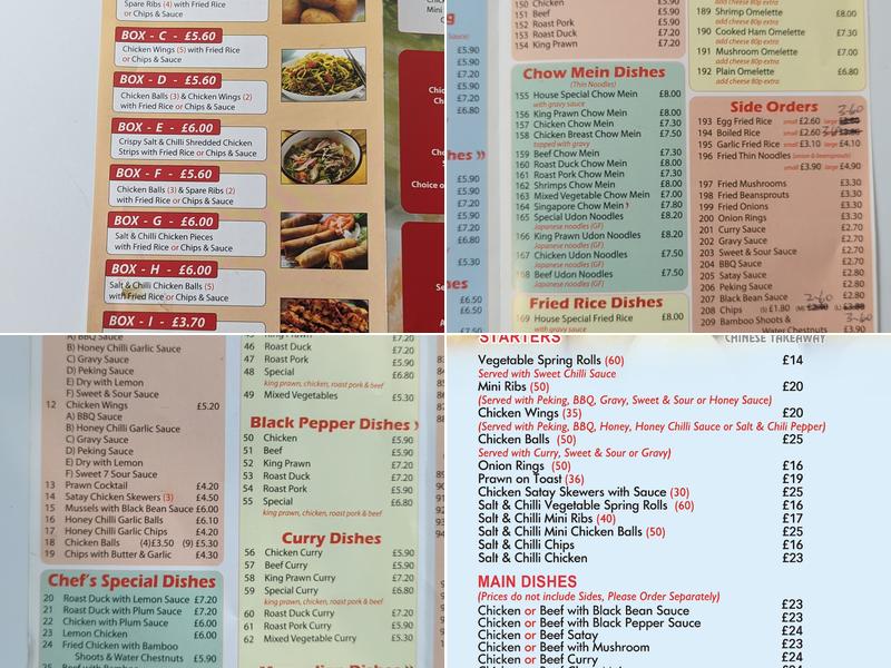Golden Star Menu
