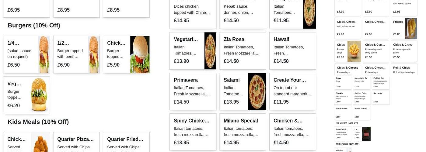 Milanos Renfrew Menu