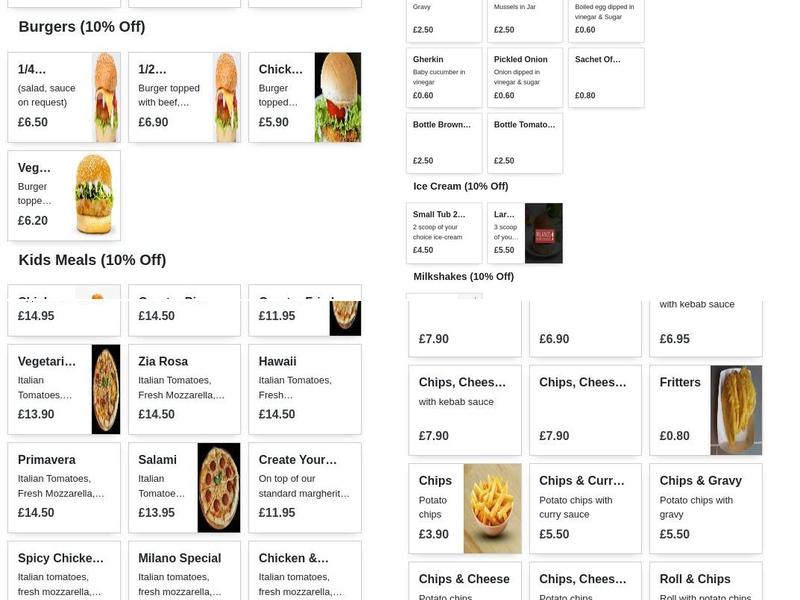 Milanos Renfrew Menu