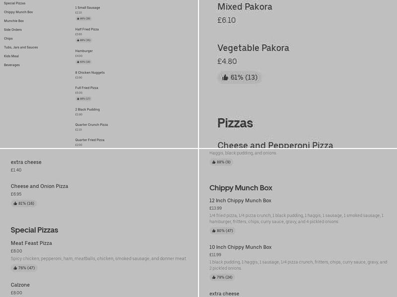 Sherwood Chip Shop Renfrew Menu