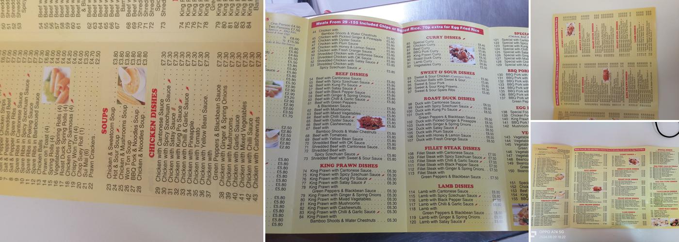 Ming Wah Fish Bar Menu