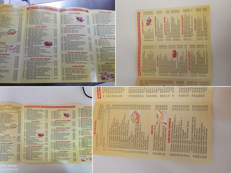 Ming Wah Fish Bar Menu