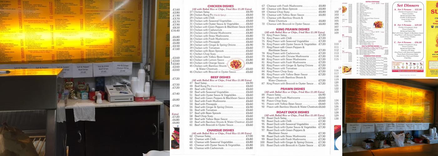 Sun City Menu