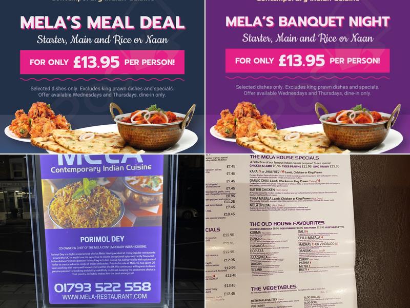 Mela Indian Cuisine (Swindon) Menu