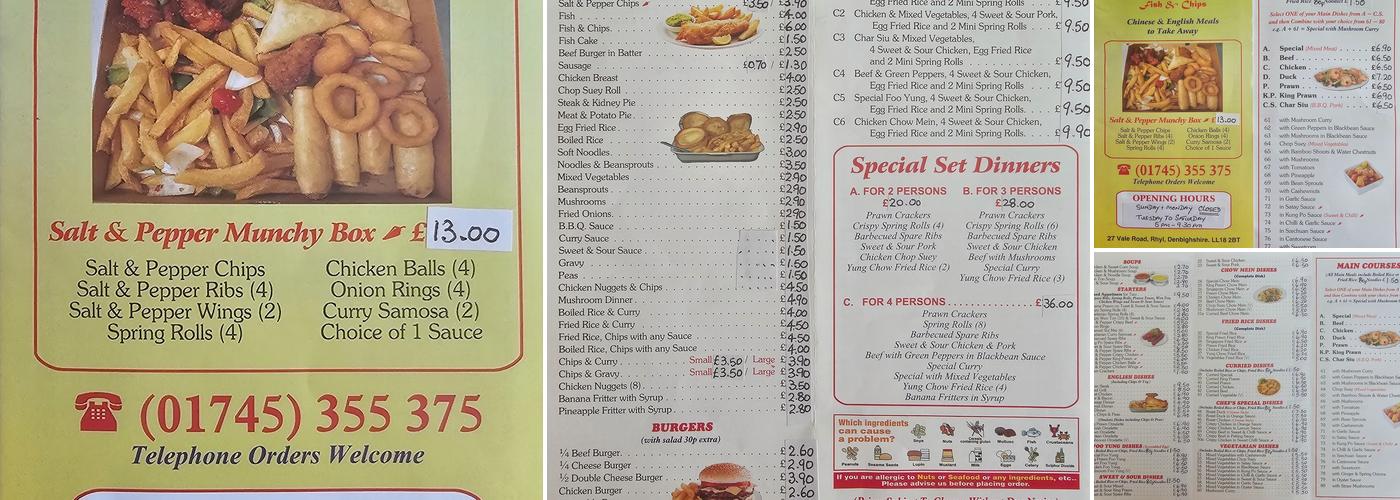 Golden Fry Menu