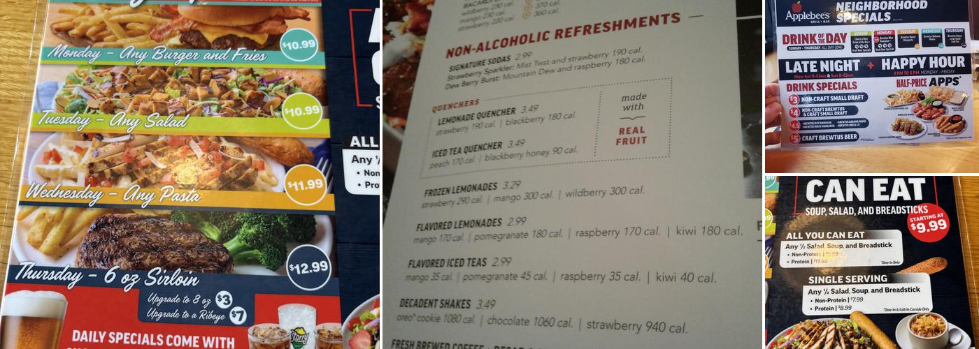 Applebee's Grill + Bar Menu