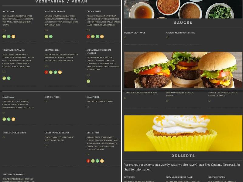 The Farmers Arms Menu