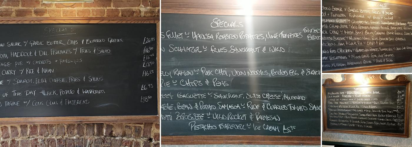 The New Inn Ham Common Menu