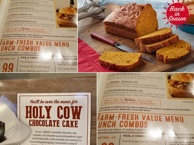 Bob Evans Menu