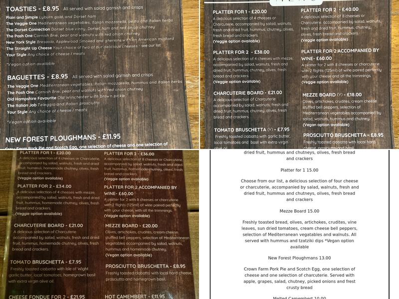 The Cellar Menu