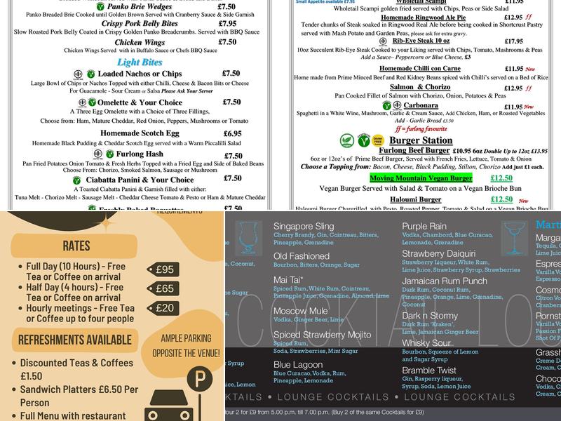 The Inn on The Furlong Menu