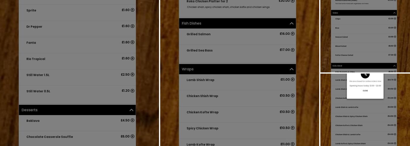 Rokaa Turkish Kitchen Menu