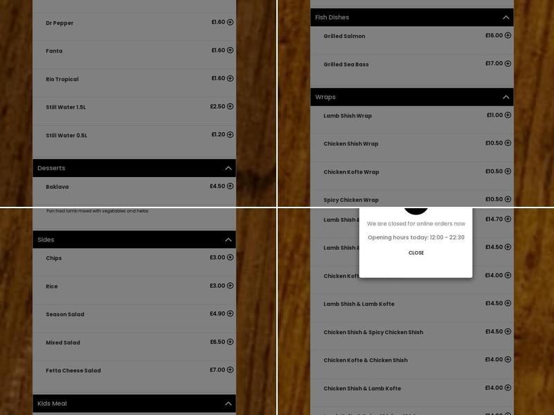 Rokaa Turkish Kitchen Menu