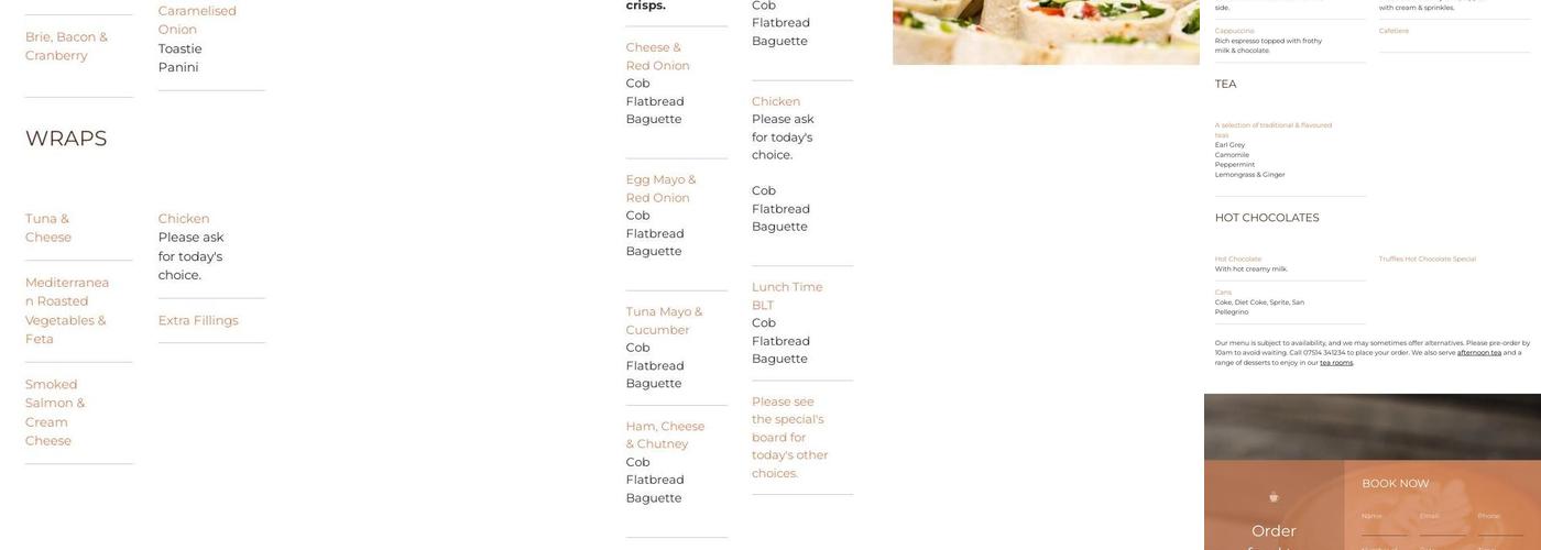 Truffles Restaurant Menu