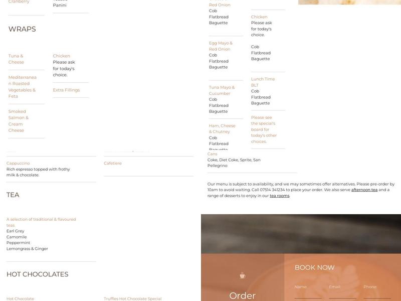 Truffles Restaurant Menu