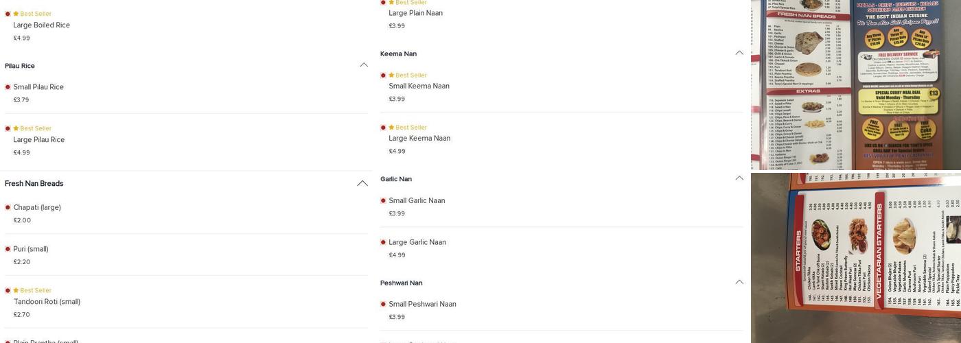 Tonys Spice Grill Bar Menu