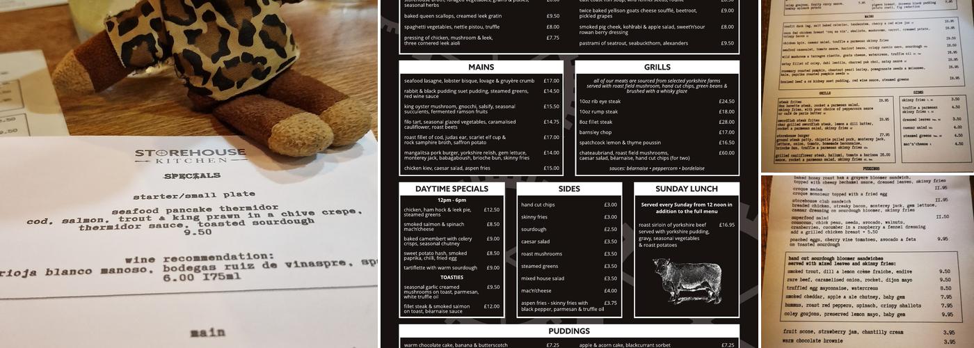 Storehouse Kitchen Menu
