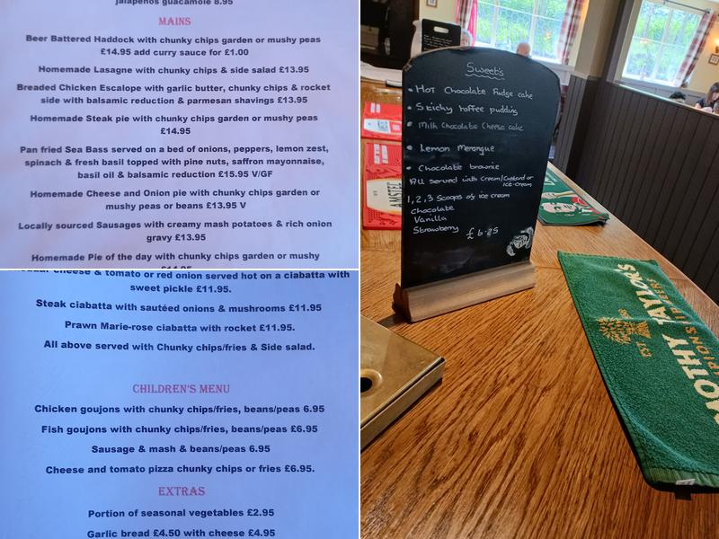 The Beehive Inn Menu