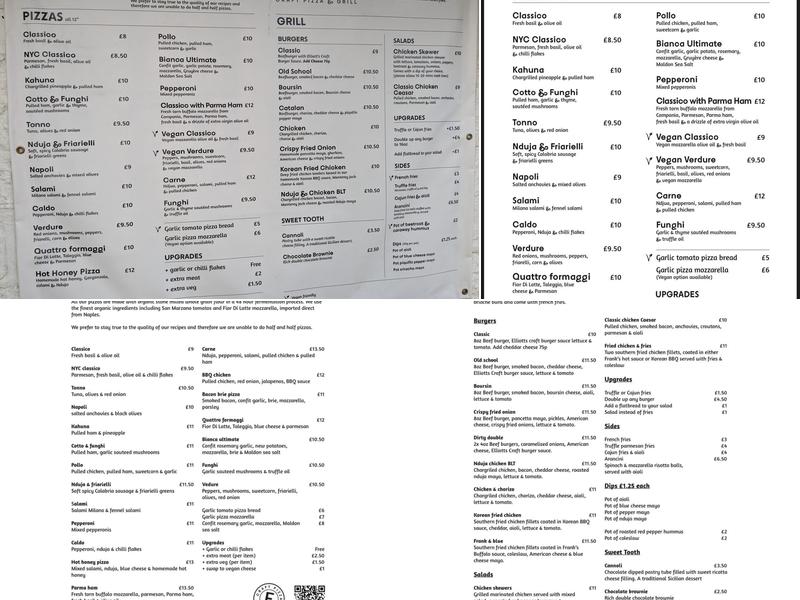Elliott's Craft Pizza & Grill Menu
