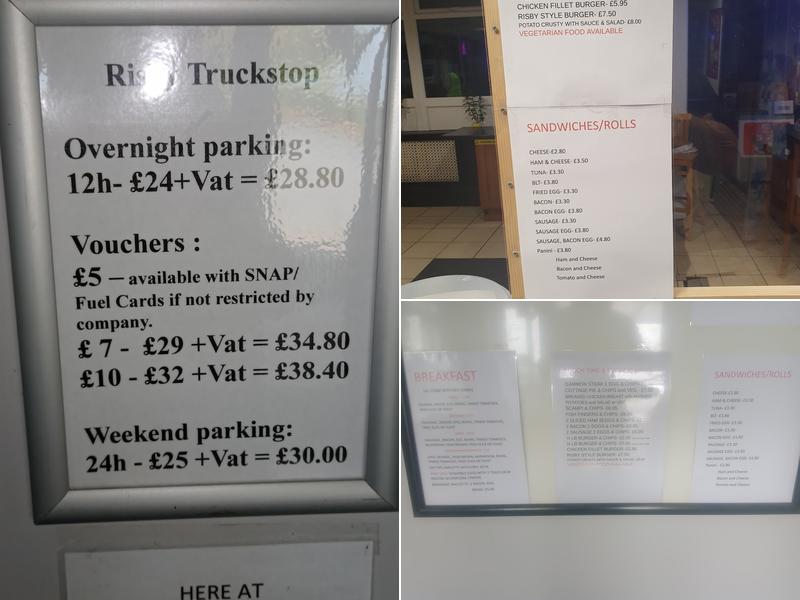 Risby truckstop Menu