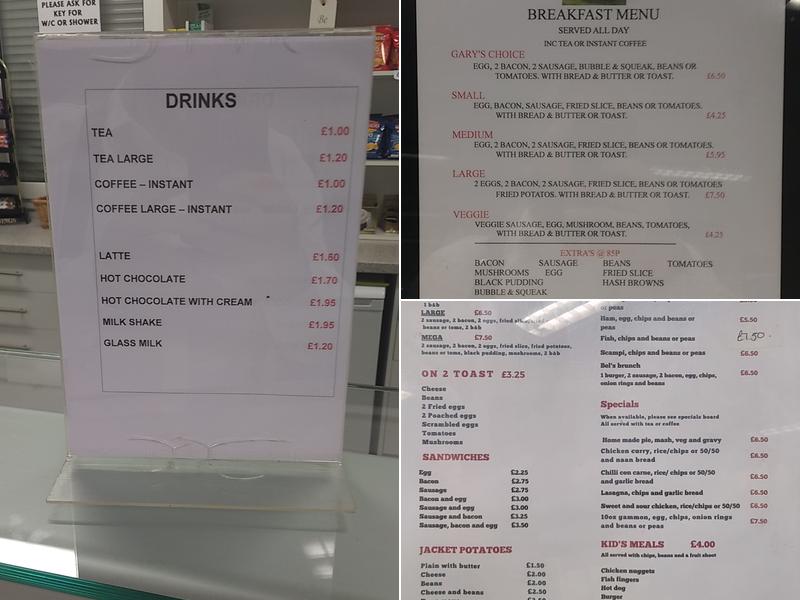 Coopers Cabin Truck Stop Menu