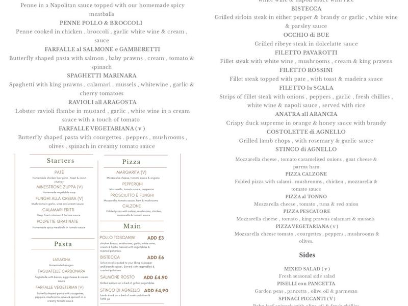 La Scala Menu