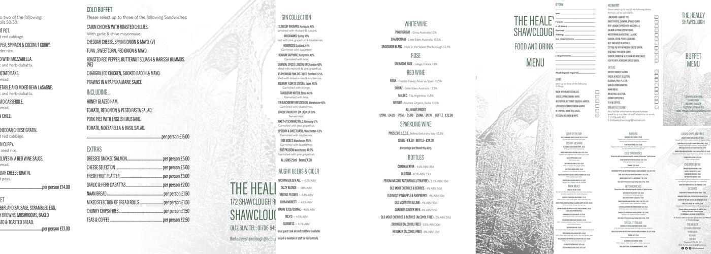 The Healey Menu