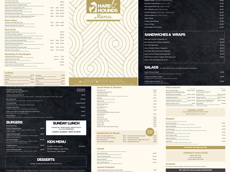 Hare & Hounds Menu