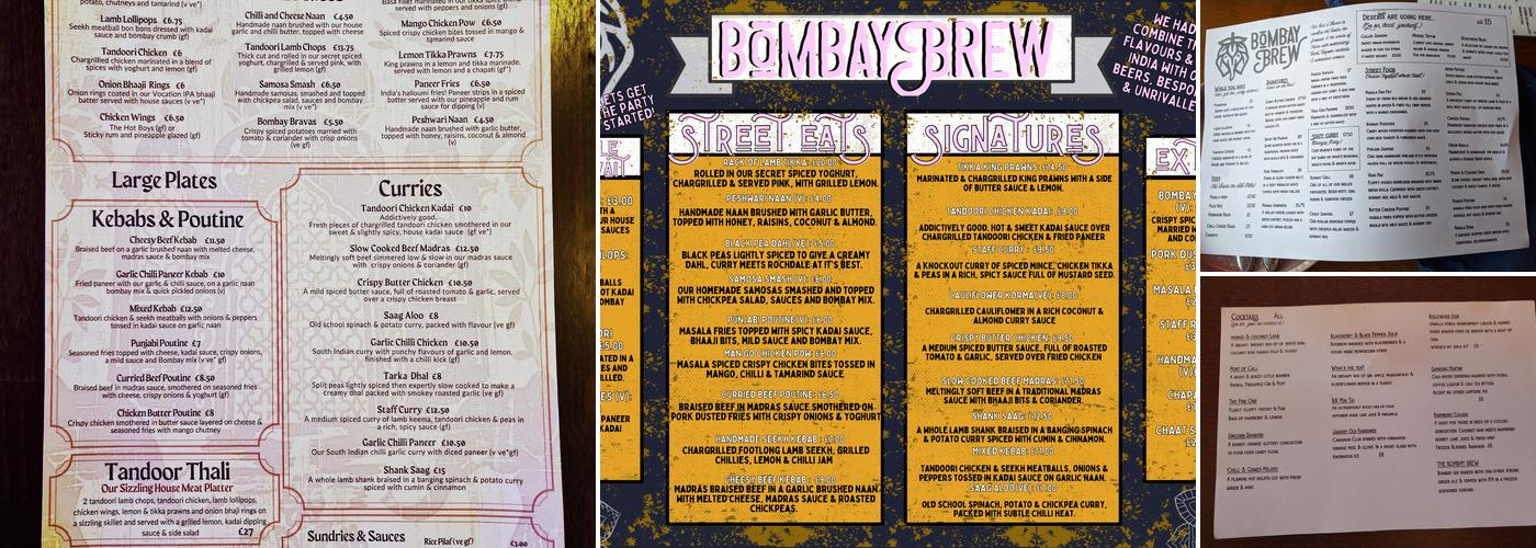 Bombay Brew Menu