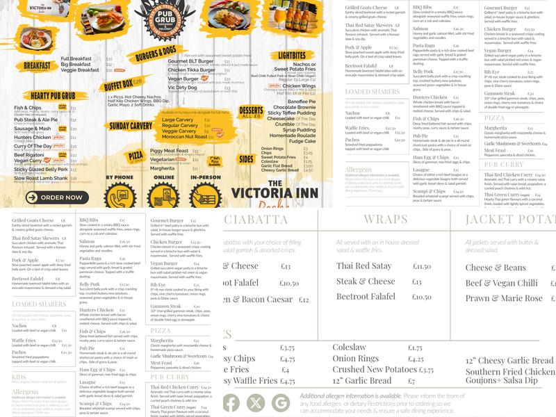 Victoria Inn, Roche Menu