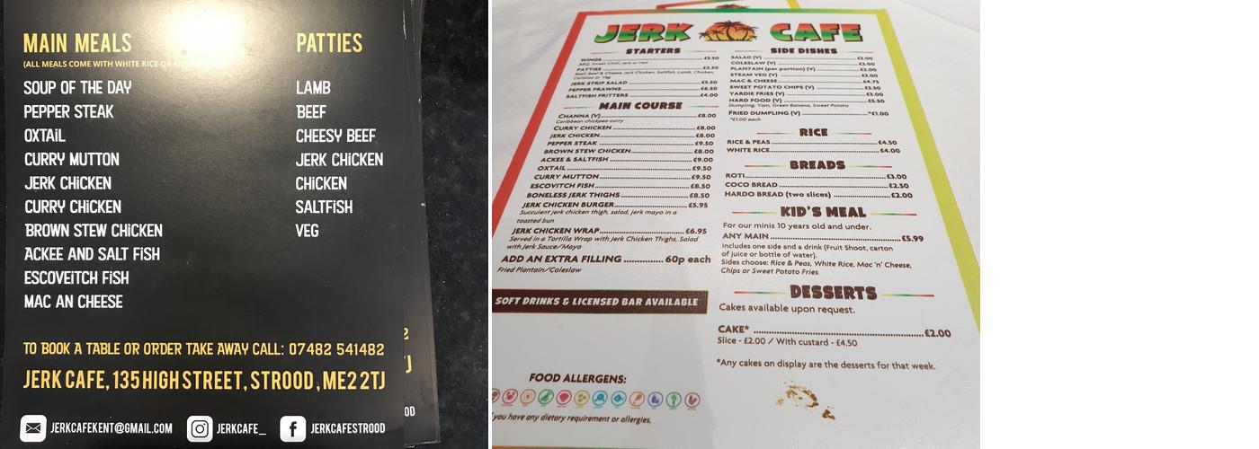 Jerk Cafe Menu