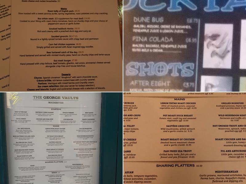 The George Vaults Menu