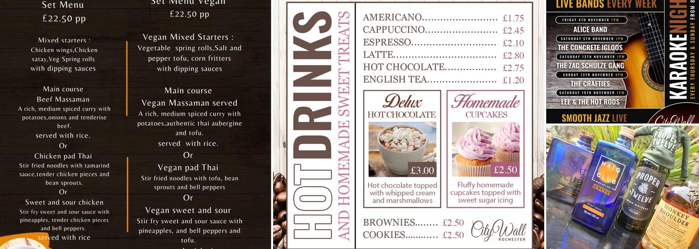 City Wall Wine Bar Menu