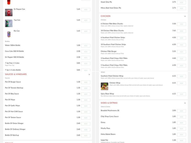 Mr Fry Fish and Chips Menu