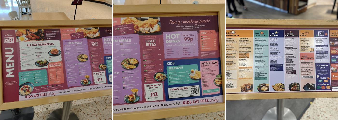 Morrisons Cafe Menu