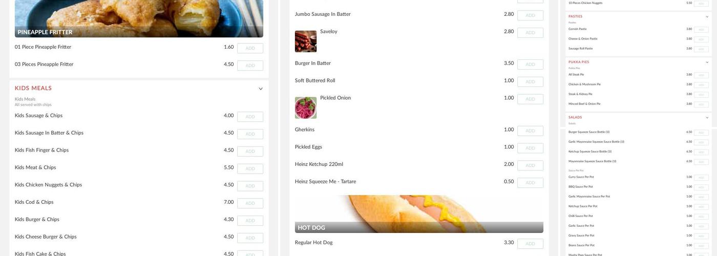 Borstal Fish Bar Menu