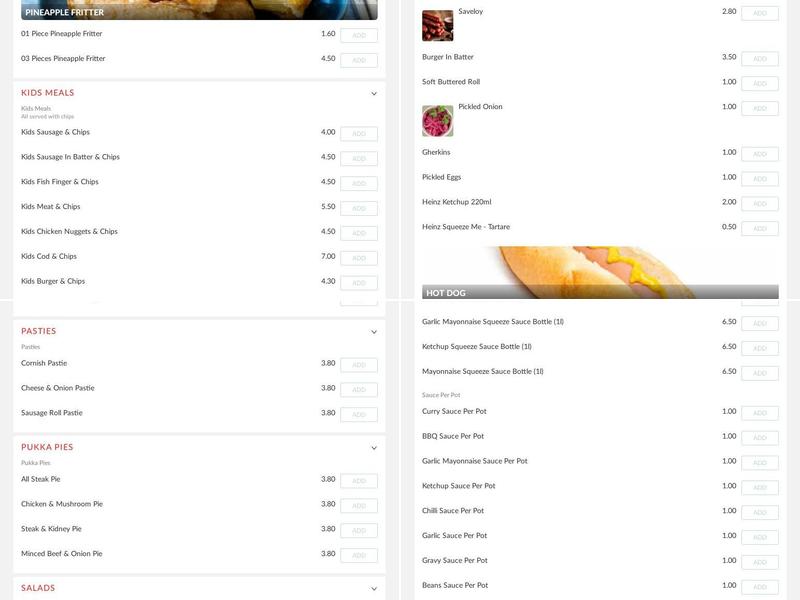 Borstal Fish Bar Menu