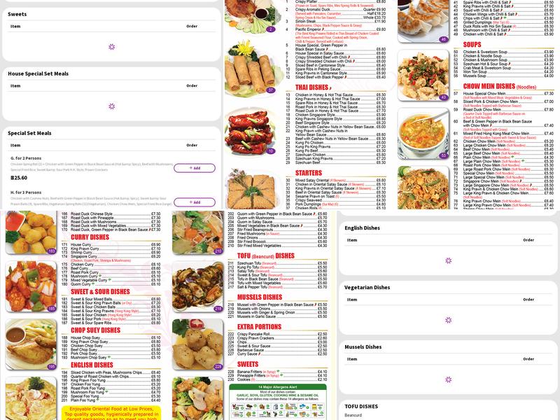 The Hot Wok Chinese Menu