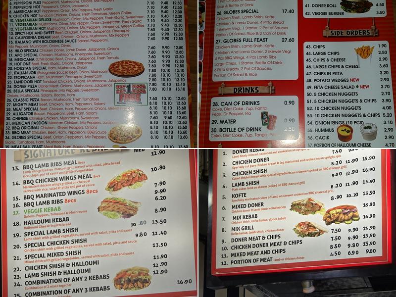 Globes Best Grill Menu