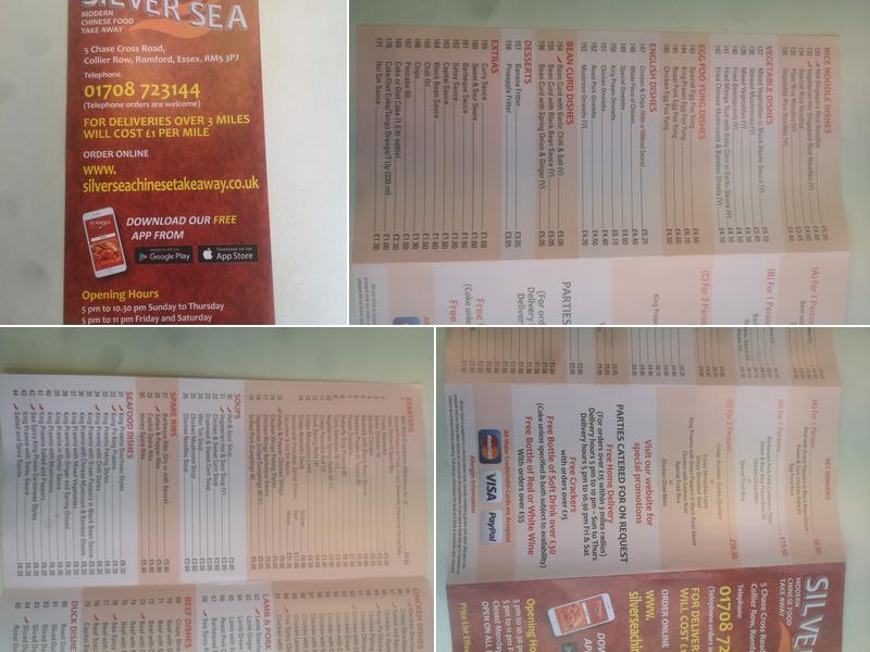 Silver Sea Chinese Take Away Menu