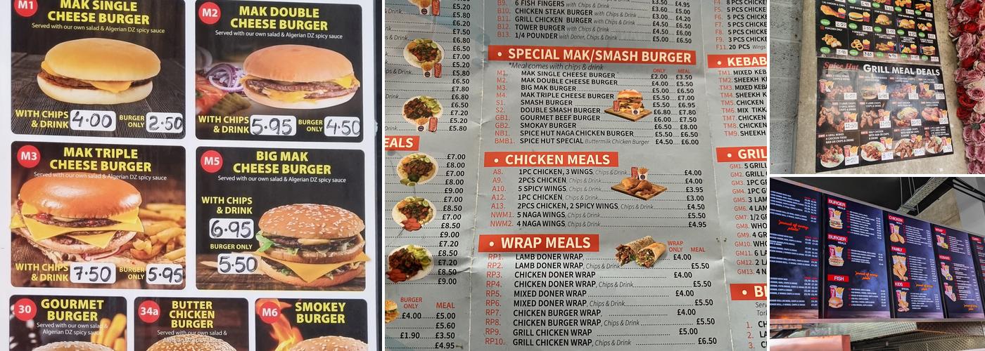 Spice Hut Romford Menu