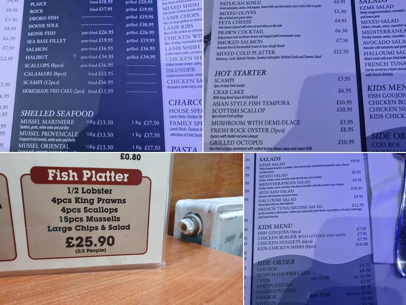 Burlingtons Fish & Chicken Menu