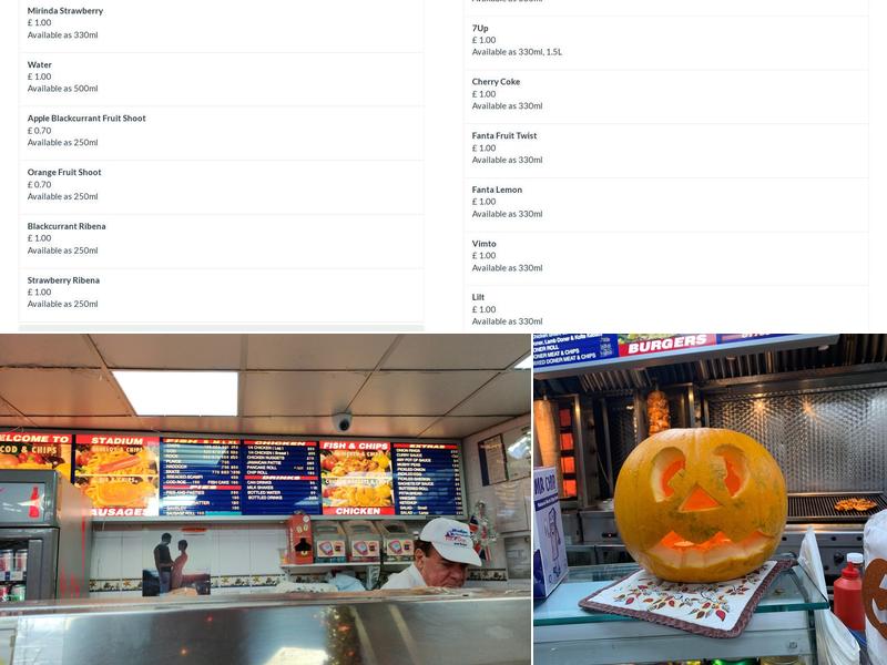 Stadium Fish & Chips Menu