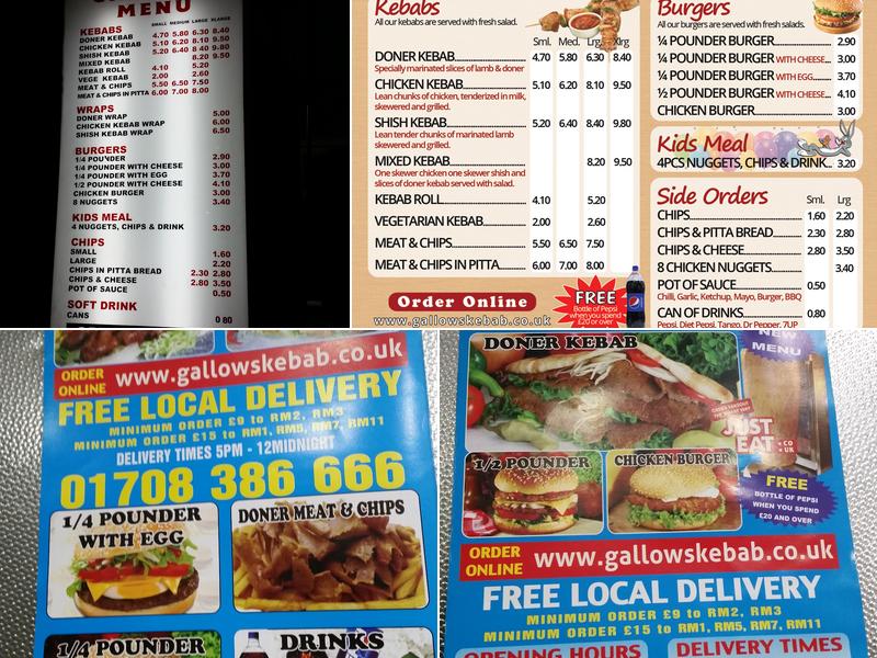 Gallows Kebab Menu