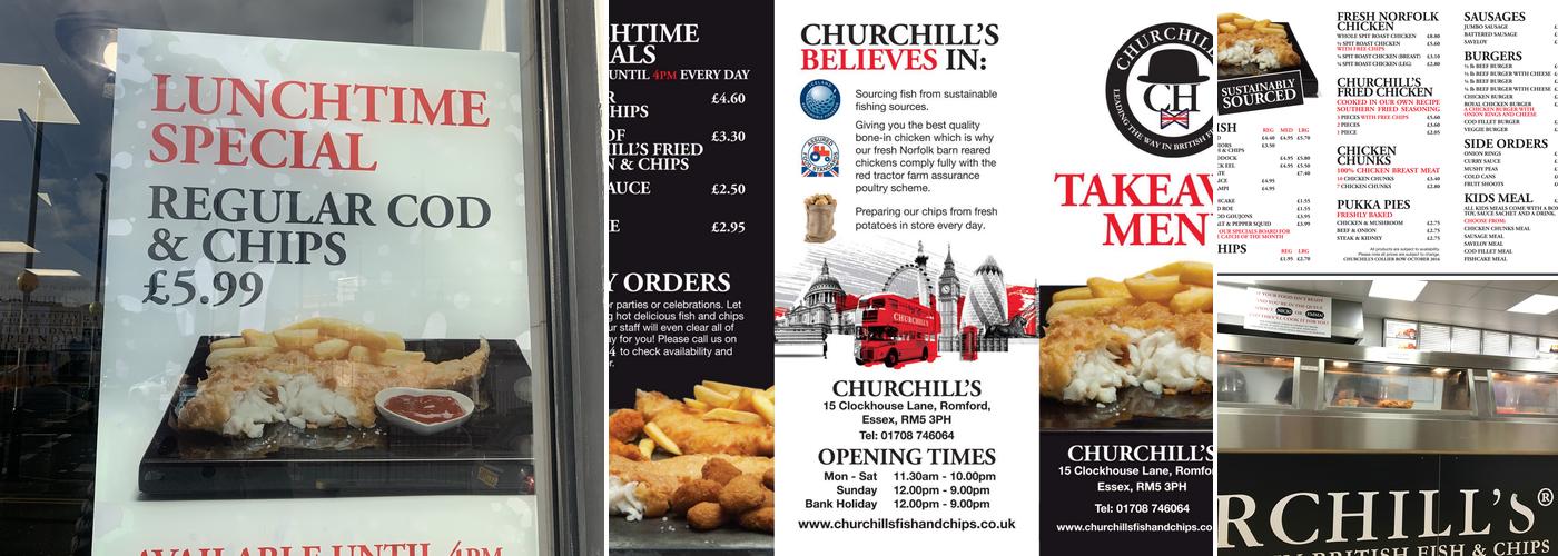 Churchill's Fish & Chips Collier Row Menu