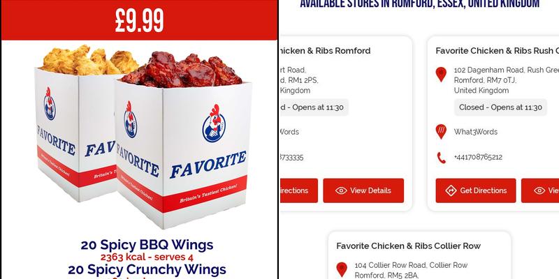 Favorite Chicken & Ribs Rush Green Menu