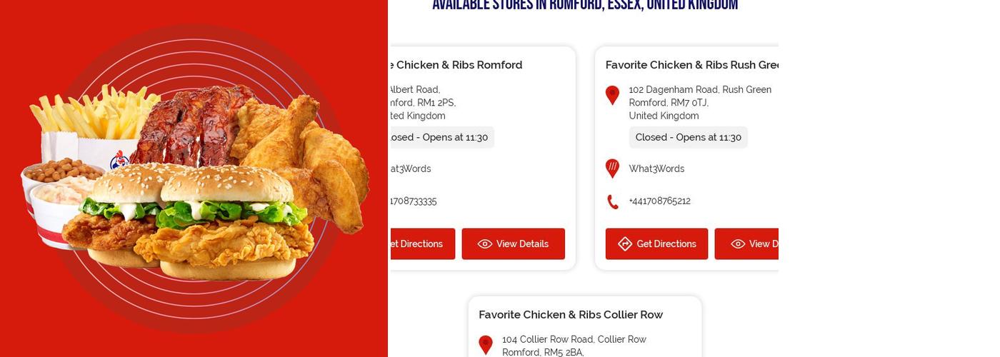 Favorite Chicken & Ribs Collier Row Menu